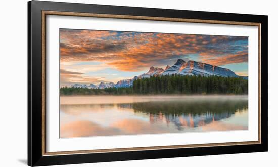 Two Jack Lake at Sunset, Banff National Park, Alberta, Canada-Arnaudbertrande-Framed Photographic Print