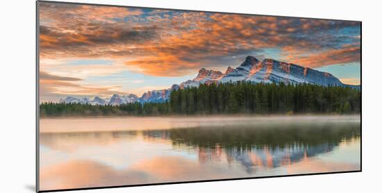 Two Jack Lake at Sunset, Banff National Park, Alberta, Canada-Arnaudbertrande-Mounted Photographic Print