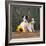 Two Jack Russell Terrier Puppies with Sunflower-null-Framed Photographic Print