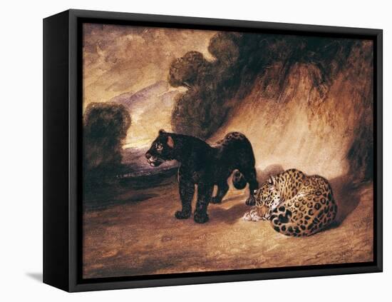 Two Jaguars from Peru-Antoine-Louis Barye-Framed Premier Image Canvas