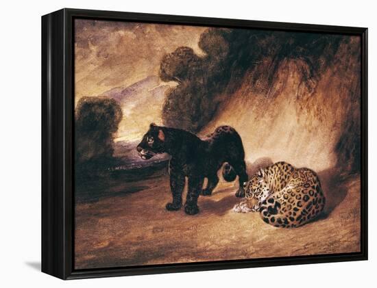 Two Jaguars from Peru-Antoine-Louis Barye-Framed Premier Image Canvas