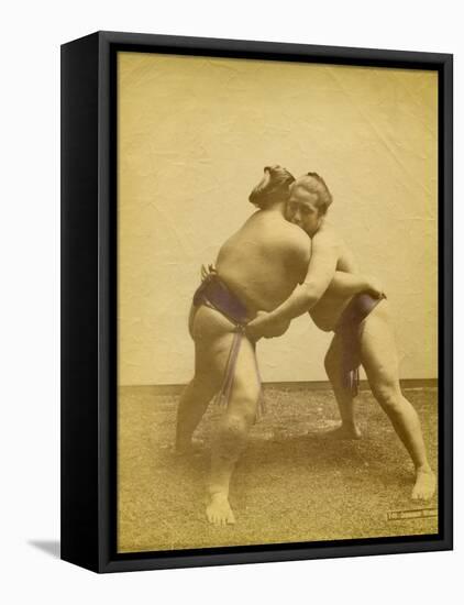 Two Japanese Sumo Wrestlers-null-Framed Premier Image Canvas