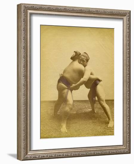 Two Japanese Sumo Wrestlers-null-Framed Photographic Print