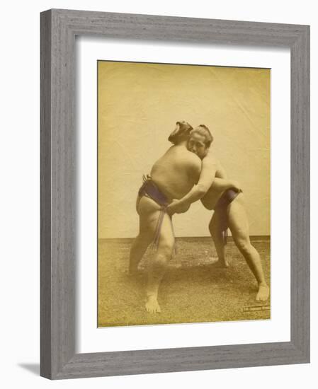 Two Japanese Sumo Wrestlers-null-Framed Photographic Print