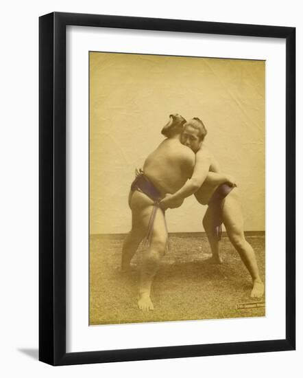 Two Japanese Sumo Wrestlers-null-Framed Photographic Print