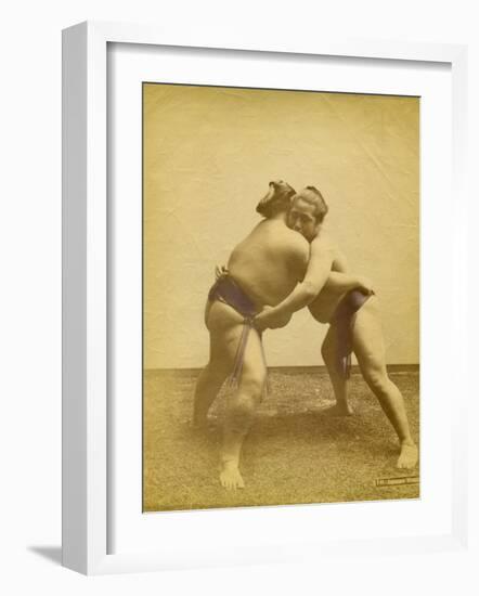Two Japanese Sumo Wrestlers-null-Framed Photographic Print