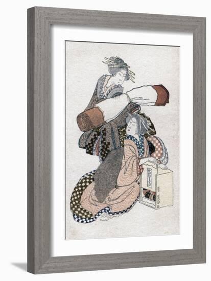 Two Japanese Women, C1780-1849-Katsushika Hokusai-Framed Giclee Print