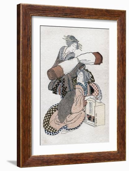 Two Japanese Women, C1780-1849-Katsushika Hokusai-Framed Giclee Print