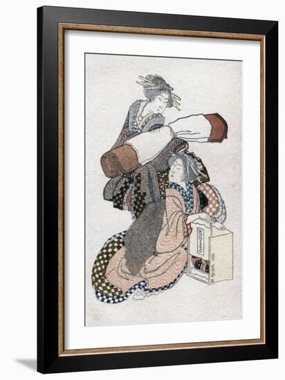 Two Japanese Women, C1780-1849-Katsushika Hokusai-Framed Giclee Print