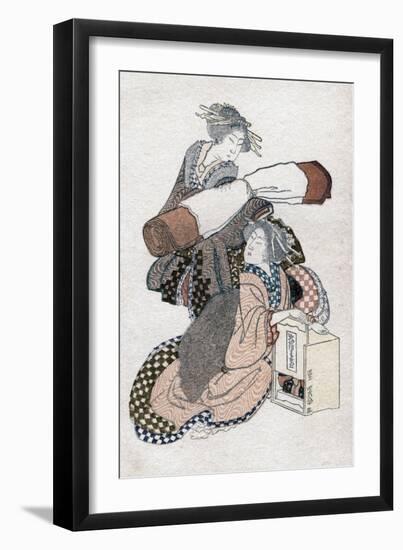 Two Japanese Women, C1780-1849-Katsushika Hokusai-Framed Giclee Print