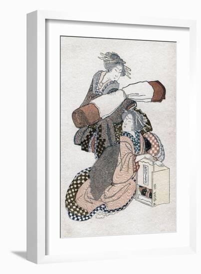 Two Japanese Women, C1780-1849-Katsushika Hokusai-Framed Giclee Print