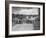 Two Kennel Workers Exercising Foxhounds on an English Country Lane-null-Framed Photographic Print