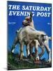 "Two Kid Goats," Saturday Evening Post Cover, May 9, 1942-W.W. Calvert-Mounted Giclee Print