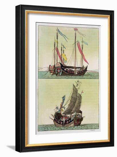 Two Kinds of Chinese Junk, Le Costume Ancien et Moderne, c.1820-30-Giovanni Bigatti-Framed Giclee Print