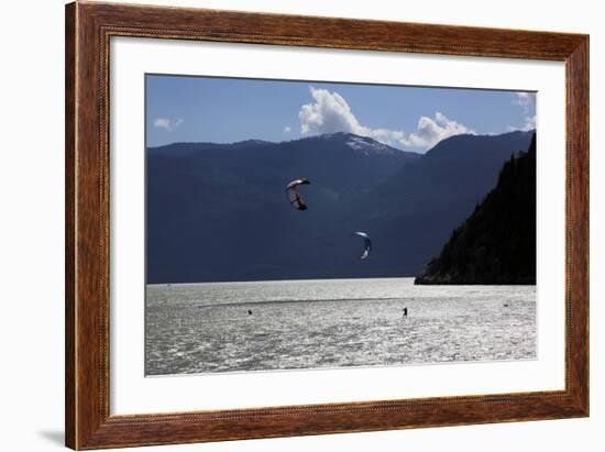 Two Kite Surfers on Howe Sound at Squamish, British Columbia, Canada, North America-David Pickford-Framed Photographic Print