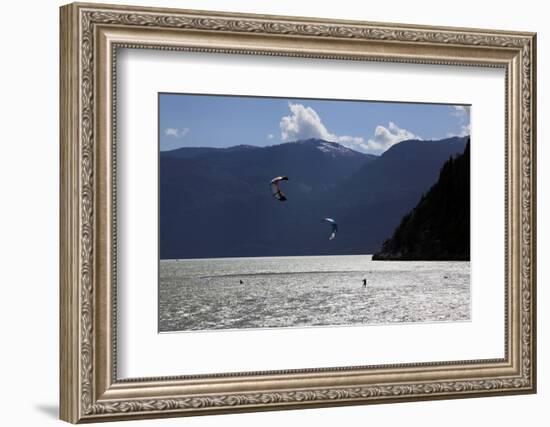 Two Kite Surfers on Howe Sound at Squamish, British Columbia, Canada, North America-David Pickford-Framed Photographic Print
