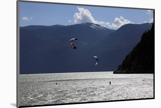 Two Kite Surfers on Howe Sound at Squamish, British Columbia, Canada, North America-David Pickford-Mounted Photographic Print