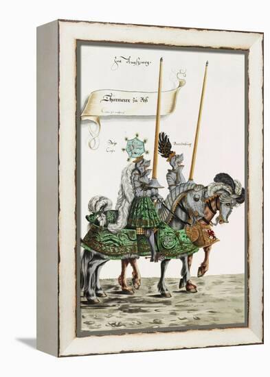 Two Knights in Jousting Armour (Gestech) and Armed with Lances, Illustration from a Facsimile…-Hans Burgkmair-Framed Premier Image Canvas