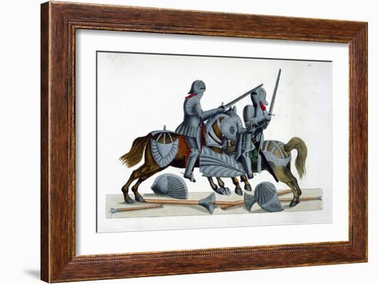 Two knights jousting at a tournament, 1842-Friedrich Martin von Reibisch-Framed Giclee Print