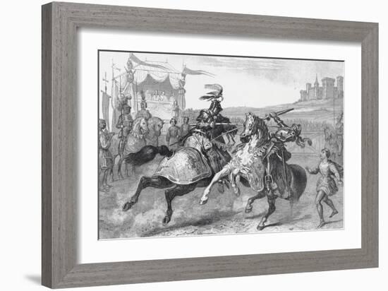 Two Knights Jousting at a Tournament in Germany-null-Framed Giclee Print