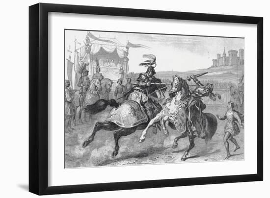 Two Knights Jousting at a Tournament in Germany-null-Framed Giclee Print