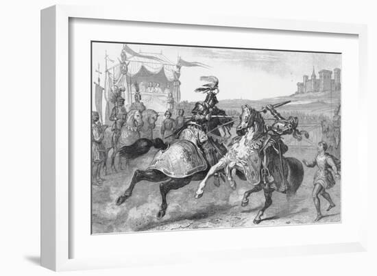 Two Knights Jousting at a Tournament in Germany-null-Framed Giclee Print