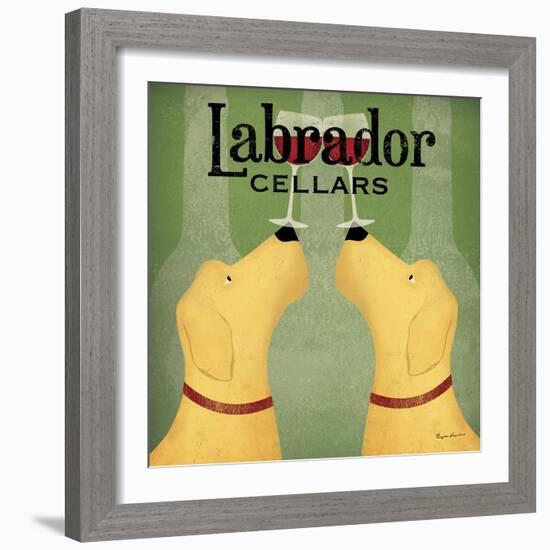 Two Labrador Wine Dogs Square-Ryan Fowler-Framed Premium Giclee Print