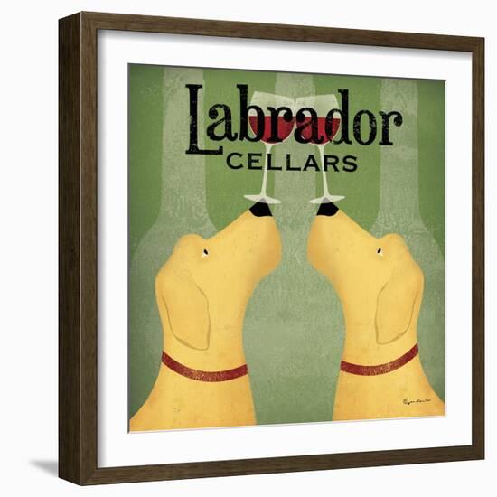 Two Labrador Wine Dogs Square-Ryan Fowler-Framed Premium Giclee Print