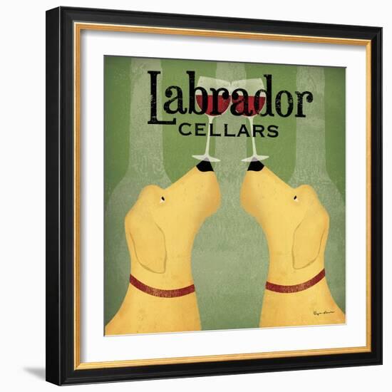 Two Labrador Wine Dogs Square-Ryan Fowler-Framed Premium Giclee Print