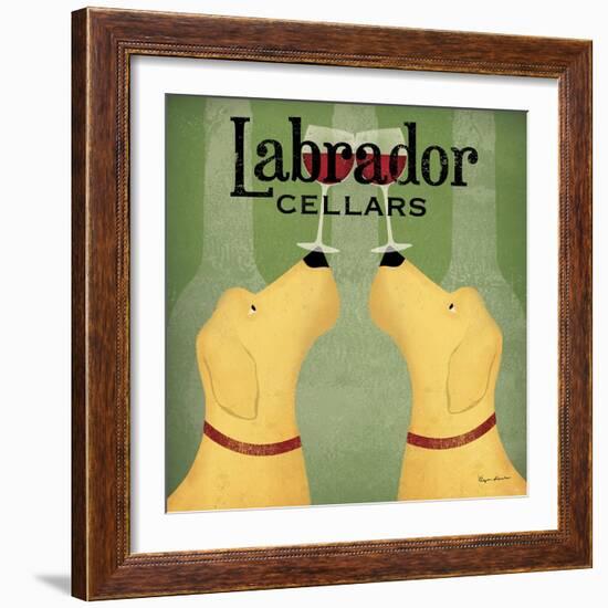 Two Labrador Wine Dogs Square-Ryan Fowler-Framed Art Print