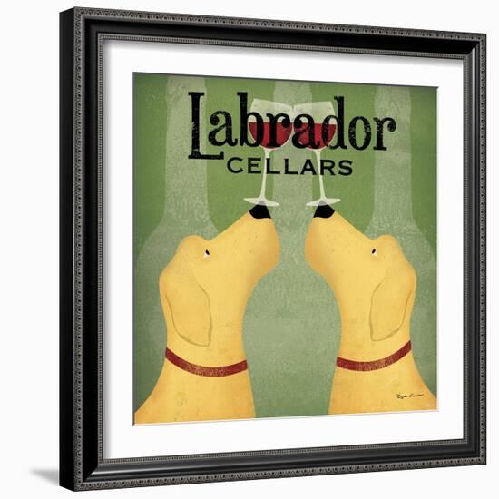 Two Labrador Wine Dogs Square-Ryan Fowler-Framed Art Print