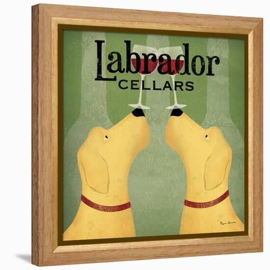 Two Labrador Wine Dogs Square-Ryan Fowler-Framed Stretched Canvas