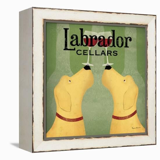 Two Labrador Wine Dogs Square-Ryan Fowler-Framed Stretched Canvas