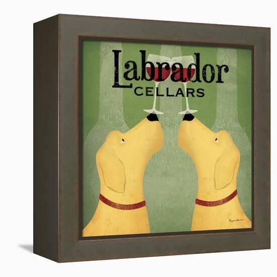Two Labrador Wine Dogs Square-Ryan Fowler-Framed Stretched Canvas