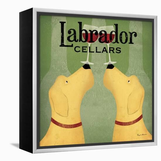 Two Labrador Wine Dogs Square-Ryan Fowler-Framed Stretched Canvas