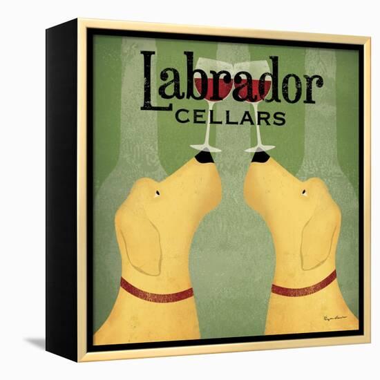 Two Labrador Wine Dogs Square-Ryan Fowler-Framed Stretched Canvas