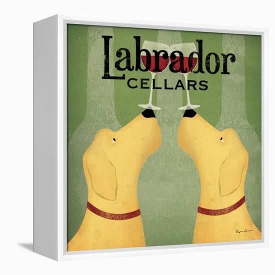 Two Labrador Wine Dogs Square-Ryan Fowler-Framed Stretched Canvas