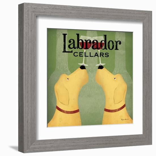 Two Labrador Wine Dogs Square-Ryan Fowler-Framed Art Print