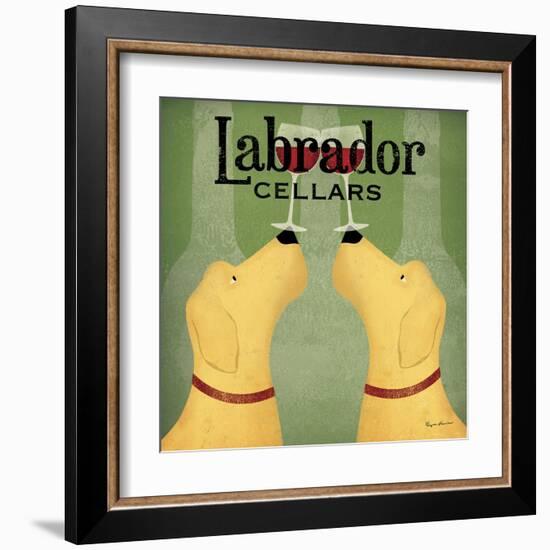 Two Labrador Wine Dogs Square-Ryan Fowler-Framed Art Print