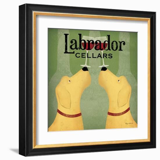 Two Labrador Wine Dogs Square-Ryan Fowler-Framed Art Print