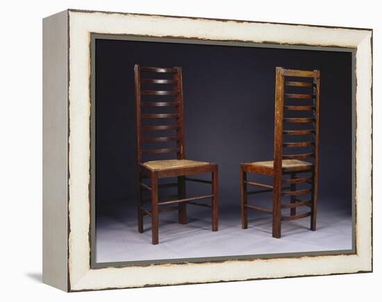 Two Ladder Back Chairs, for Miss Cranston's Tea Rooms, Glasgow, C.1903-Charles Rennie Mackintosh-Framed Premier Image Canvas