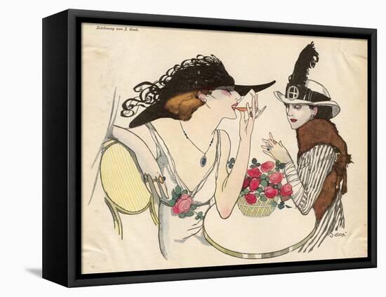 Two Ladies Drinking 1930S-J. Gose-Framed Stretched Canvas