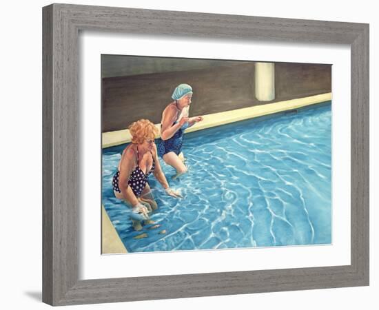 Two Ladies Getting into a Swimming Pool, 2000-Peter Breeden-Framed Giclee Print