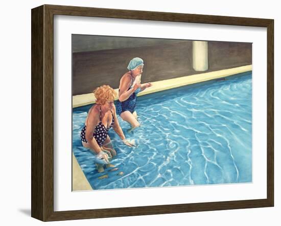 Two Ladies Getting into a Swimming Pool, 2000-Peter Breeden-Framed Giclee Print