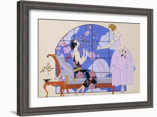 Two Ladies in a Salon, 1924-Georges Barbier-Framed Giclee Print