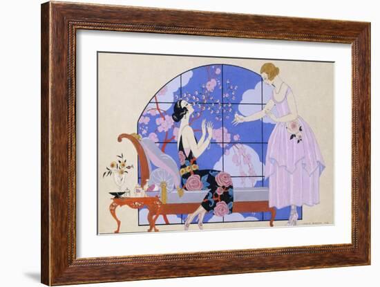 Two Ladies in a Salon, 1924-Georges Barbier-Framed Giclee Print