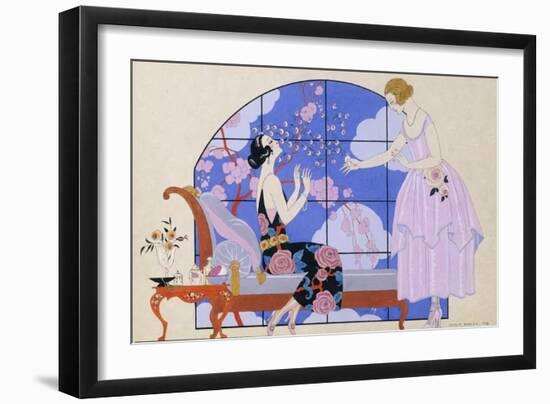 Two Ladies in a Salon, 1924-Georges Barbier-Framed Giclee Print