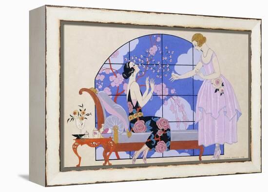 Two Ladies in a Salon, 1924-Georges Barbier-Framed Premier Image Canvas