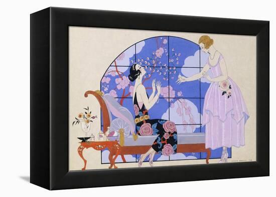 Two Ladies in a Salon, 1924-Georges Barbier-Framed Premier Image Canvas