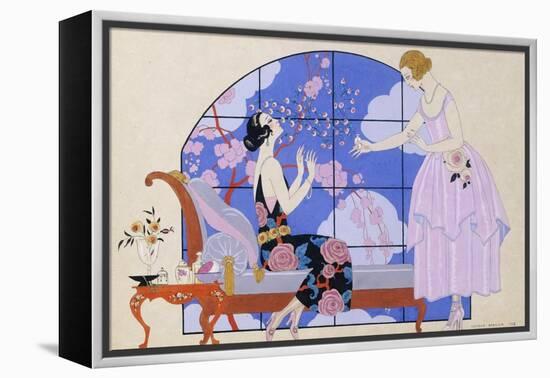Two Ladies in a Salon, 1924-Georges Barbier-Framed Premier Image Canvas